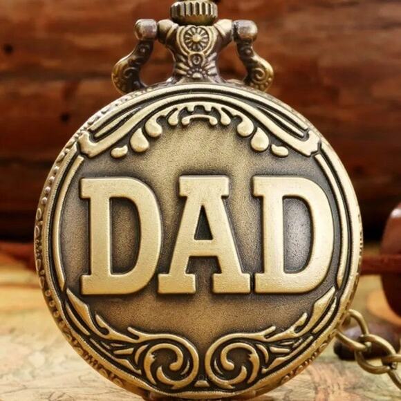 DAD Bronze Pocket Watch Steampunk Fathers Day Anniversary Christmas Gift - NEW!! - Picture 1 of 5